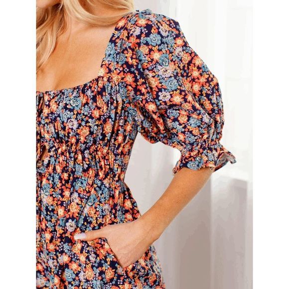 NWT Free People Show Me Love Navy Romper Size XS - Picture 2 of 5